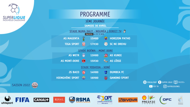PROGRAMME complet du week-end | Super Ligue - Futsal - U18 fédéral - Coupe féminines 