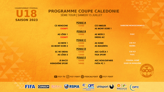 Programme FCF du week-end | SUPER LIGUE FUTSAL (J14) + SUPER LIGUE (J15 / TV) + D2 Féminine + COUPE U18 (Tour 5)