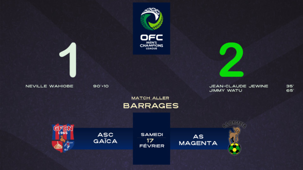 Avantage Magenta avant la 2ème manche (2-1) | BARRAGE OFC = MAGENTA vs GAÏCA (retour) | SAMEDI 24 FEVRIER (15H00) = DIRECT TV FIFA+