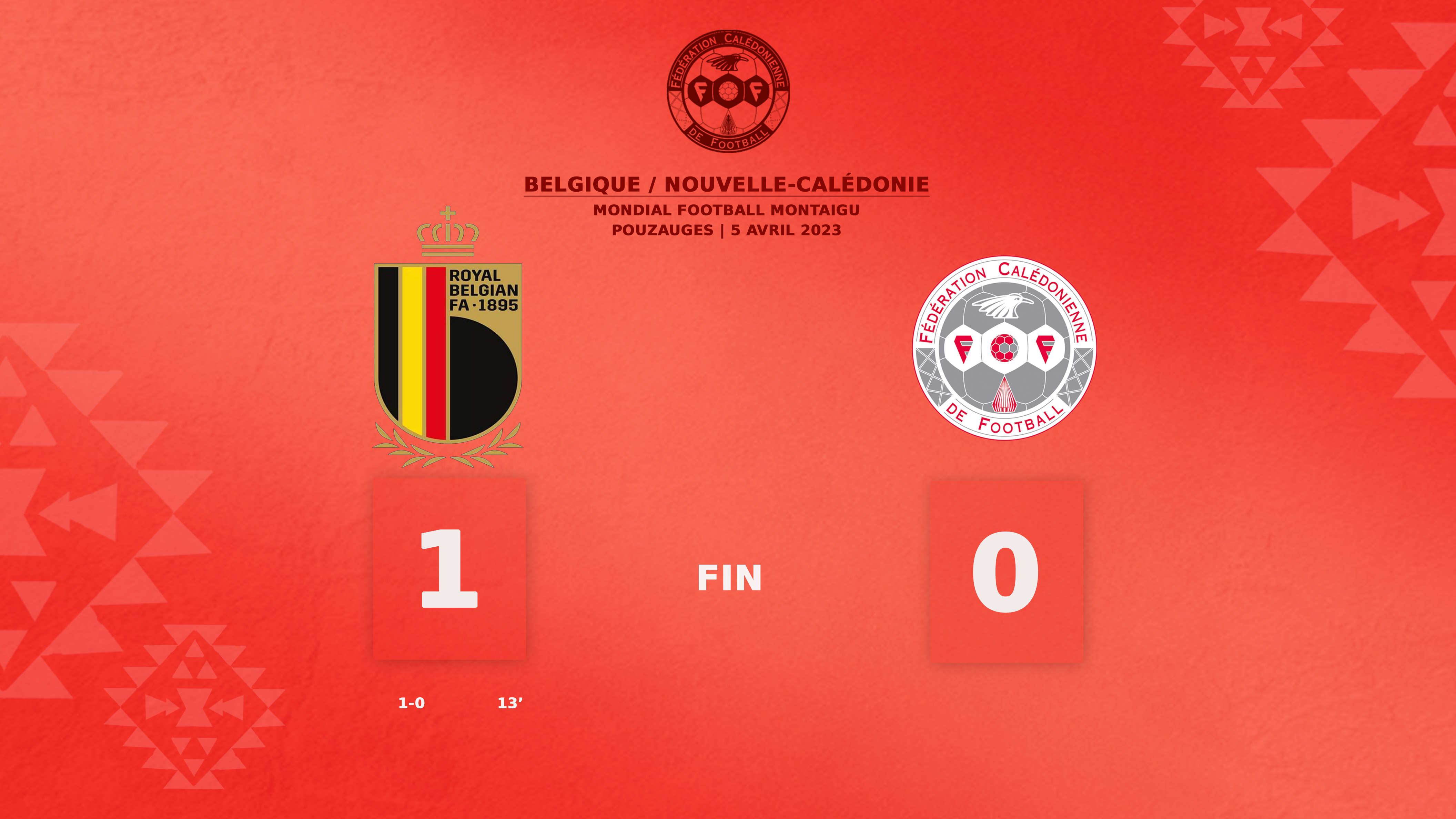 BELGIQUE 1 - 0 NOUVELLE-CALEDONIE | Mondial Football Montaigu | Défaite 0-1 des cagous face aux belges