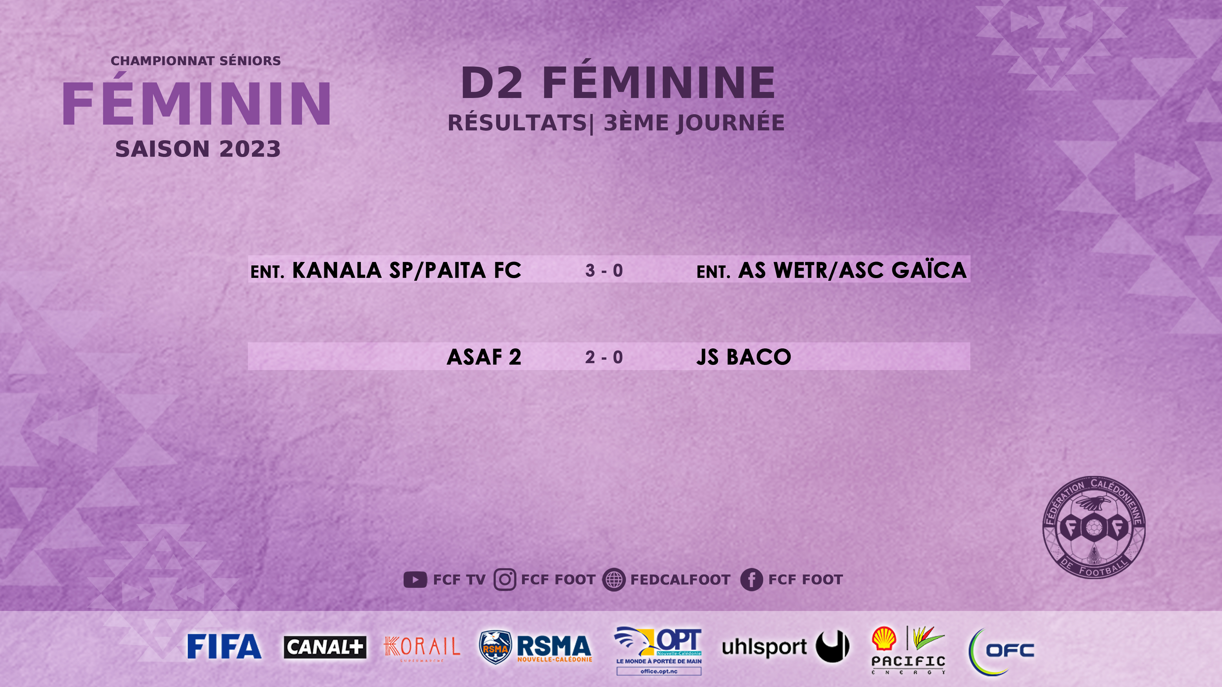 Résultats FCF du week-end | Super Ligue J16 (replay TV) - Futsal J15 - D1 et D2 Féminines - Championnats FCF Jeunes