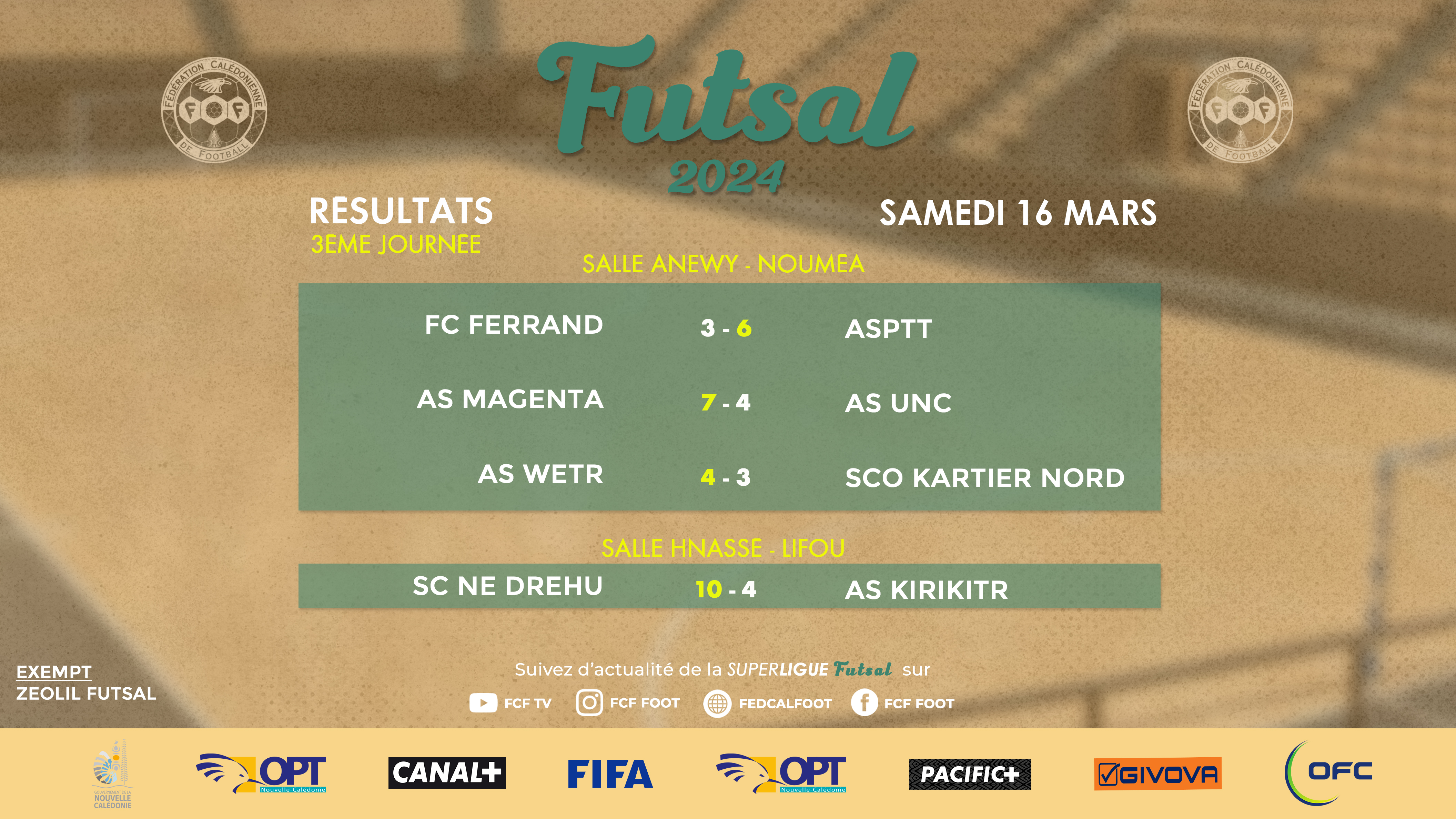 Résultats du week-end | SUPER LIGUE J3 [Replay TV] + SL FUTSAL J3 + U18 Fédéral J1 (suite) 