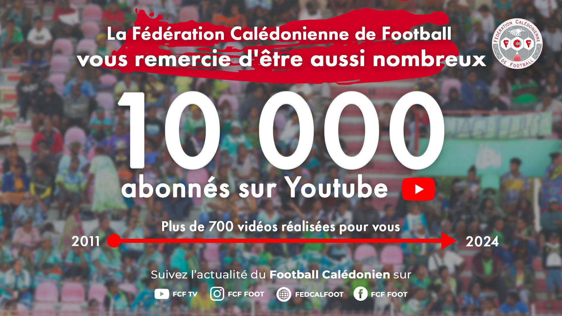 La chaîne YOUTUBE atteint les 10 000 Abonné(e)s | FCF TV