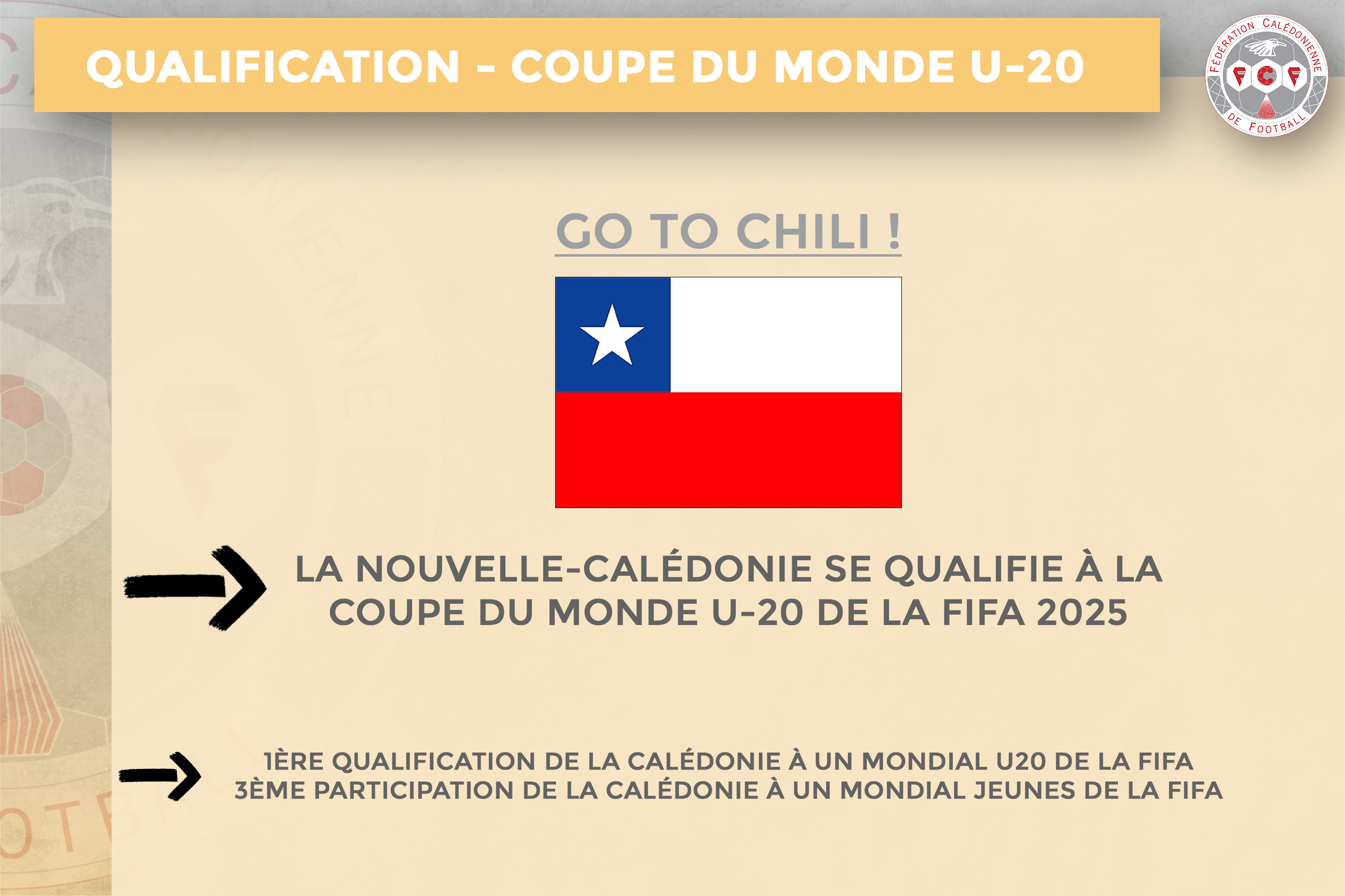 GO TO CHILI (!) | Qualification de la Nouvelle-Calédonie à la COUPE DU MONDE U-20 de la FIFA 