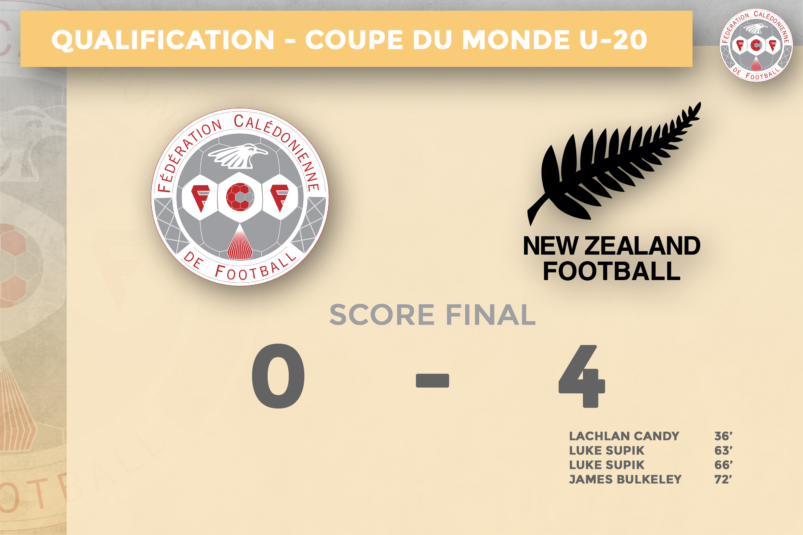 Les néo-zélandais sacrés champions d'Océanie | FINALE du Tournoi OFC U19 | NC 0 - 4 NZ 