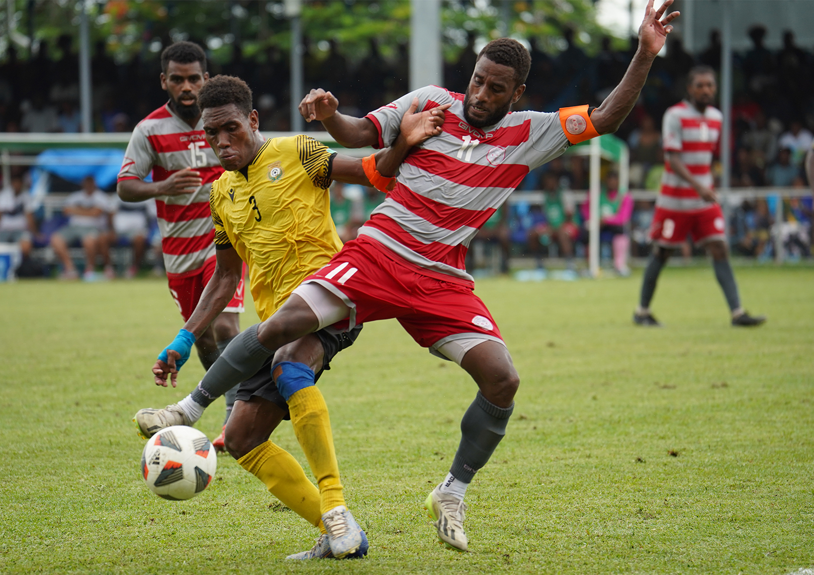 Photos : JEUX du PACIFIQUE 2023. César ZEOULA, ici lors de la demi-finale des Jeux du Pacifique 2023, remporté par la Nouvelle-Calédonie.