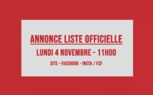 Annonce de la LISTE OFFICIELLE = ce LUNDI 4 NOVEMBRE (11H00) | Sélection A